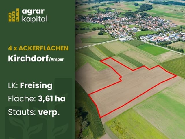 AgrarKapital: Landwirtschaftliche Flächen in Kirchdorf/Amper (FS) - Acker mit 3,61 ha