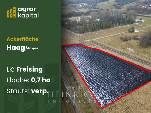 AgrarKapital: Landwirtschaftliche Fläche in Haag/Amper - Acker mit 0,7 ha, 42/42, LMo-b2
