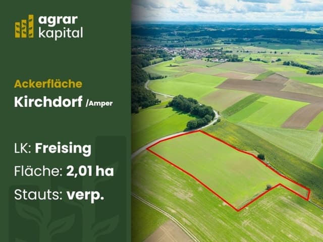 AgrarKapital: Landwirtschaftliche Fläche in Kirchdorf/Amper (FS) - Acker mit 2,01 ha