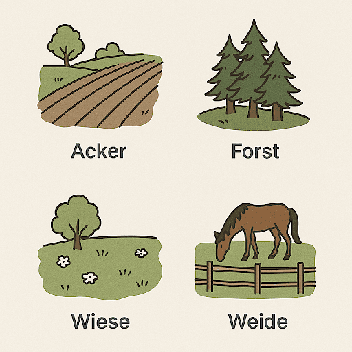 Infografik: Agrarflächen beim Verkauf von Bauernhöfen – Acker, Wiesen, Wald